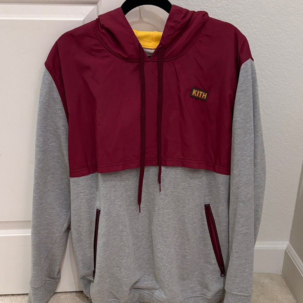 Kith Men's Maroon and Gray Sweater